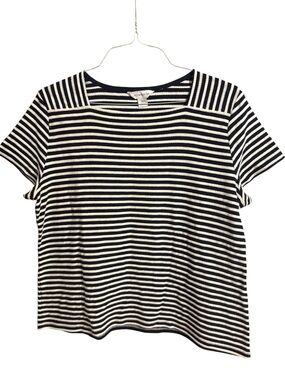 Liz Claiborne Black and White Striped Top